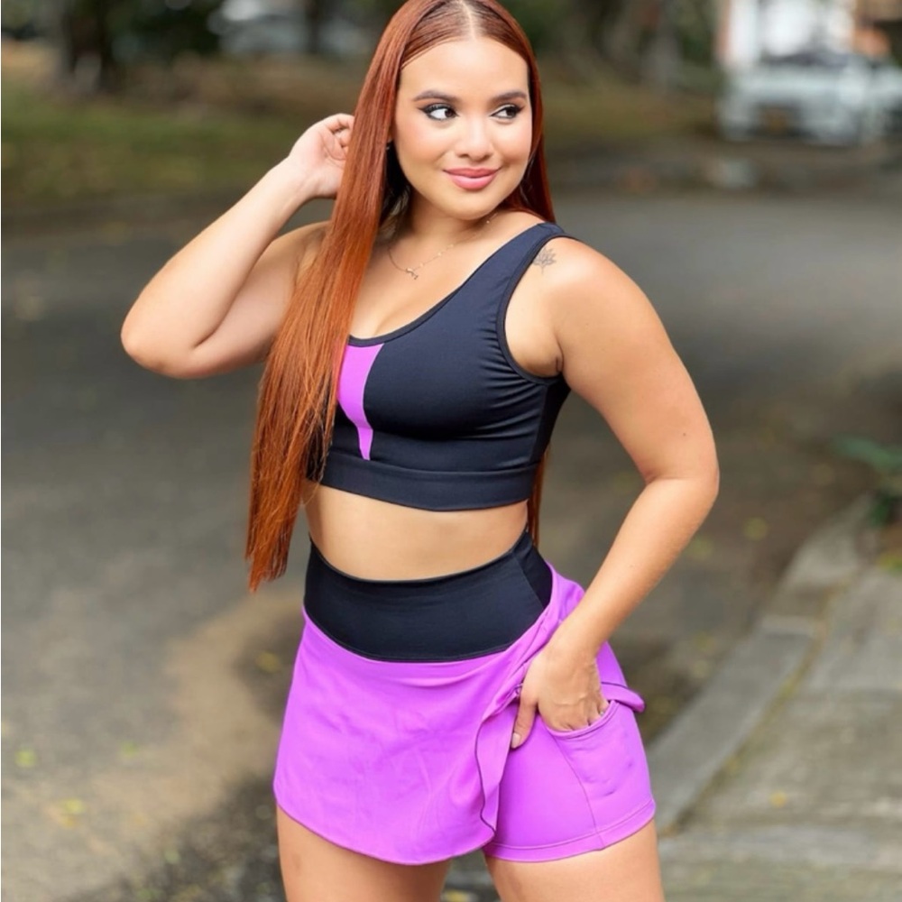 Black and Purple Athletic Set